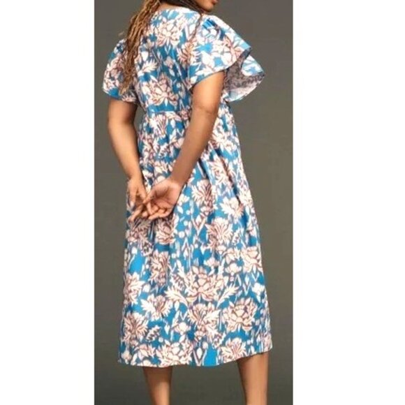 Maeve Printed Floral Flutter-Sleeve Babydoll Dress size 2X - Picture 6 of 11